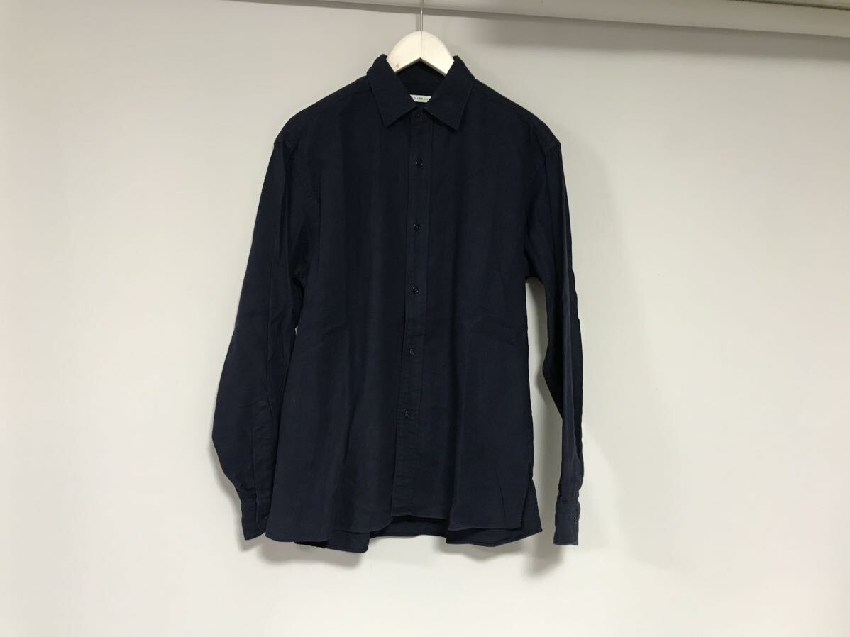 本物ユナイテッドアローズUNITEDARROWSコットンネル長袖シャツメンズサーフアメカジミリタリーワークビジネススーツ紺ネイビーS日本製拍卖