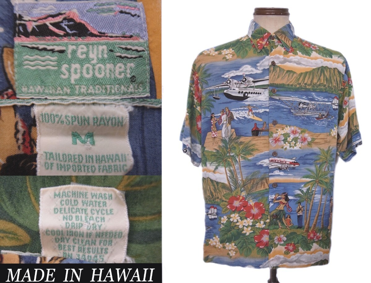 ビンテージ Reyn Spooner ダイヤモンドヘッドタグUSAアメリカHawaiiアロハ VINTAGE レインスプーナsun surf マッコイズ model ウエアハウス拍卖