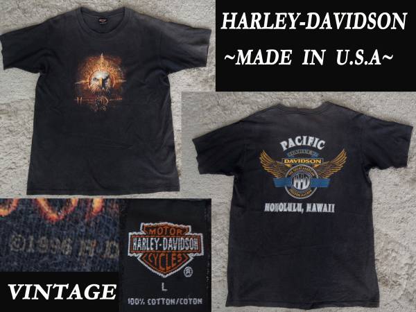 90s ビンテージ HARLEY DAVIDSON ハワイ HONOLULU ハーレー ダビッドソン USAアメリカ製 HOLOUBEK バイカーTee ライダース VINTAGE拍卖