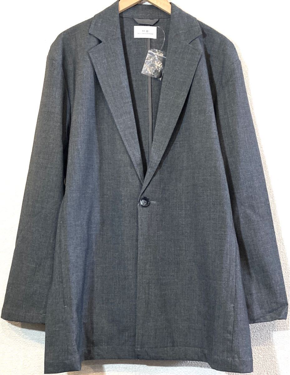 MB◯テーラードジャケット◯ビッグシルエット◯ビッグサイズ◯裏地無し◯エムビー◯定価4万円◯未使用◯グレー◯灰拍卖
