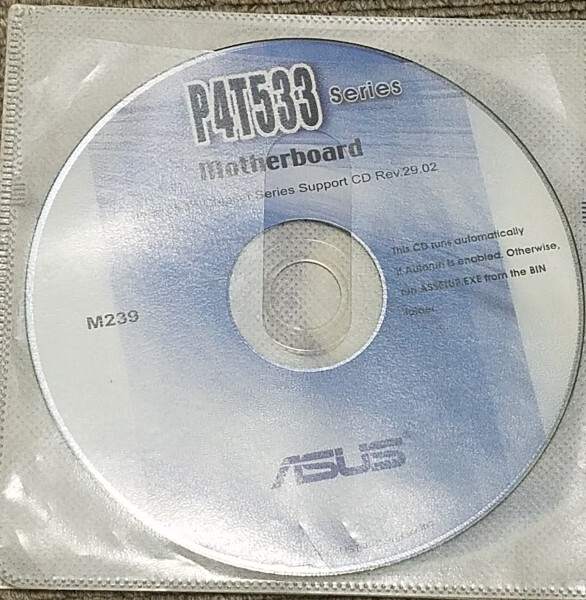 asus★P4T533★サポートディスク マザーボード用★intel 850Eチップセットシリーズ★サポートCD★m239★Rev.29.02拍卖