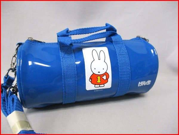 ミッフィー げんき◇2way ドラム型ショルダーバッグ NV PVCエナメル ノベルティ 未使用 斜め掛け W21.5cm拍卖