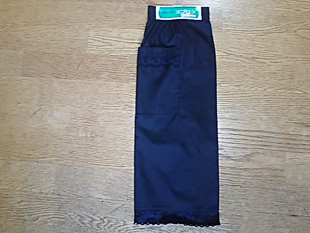 レトロエプロン冠婚葬祭 総丈57cm 黒 多少汚れありますが新品未使用品です拍卖