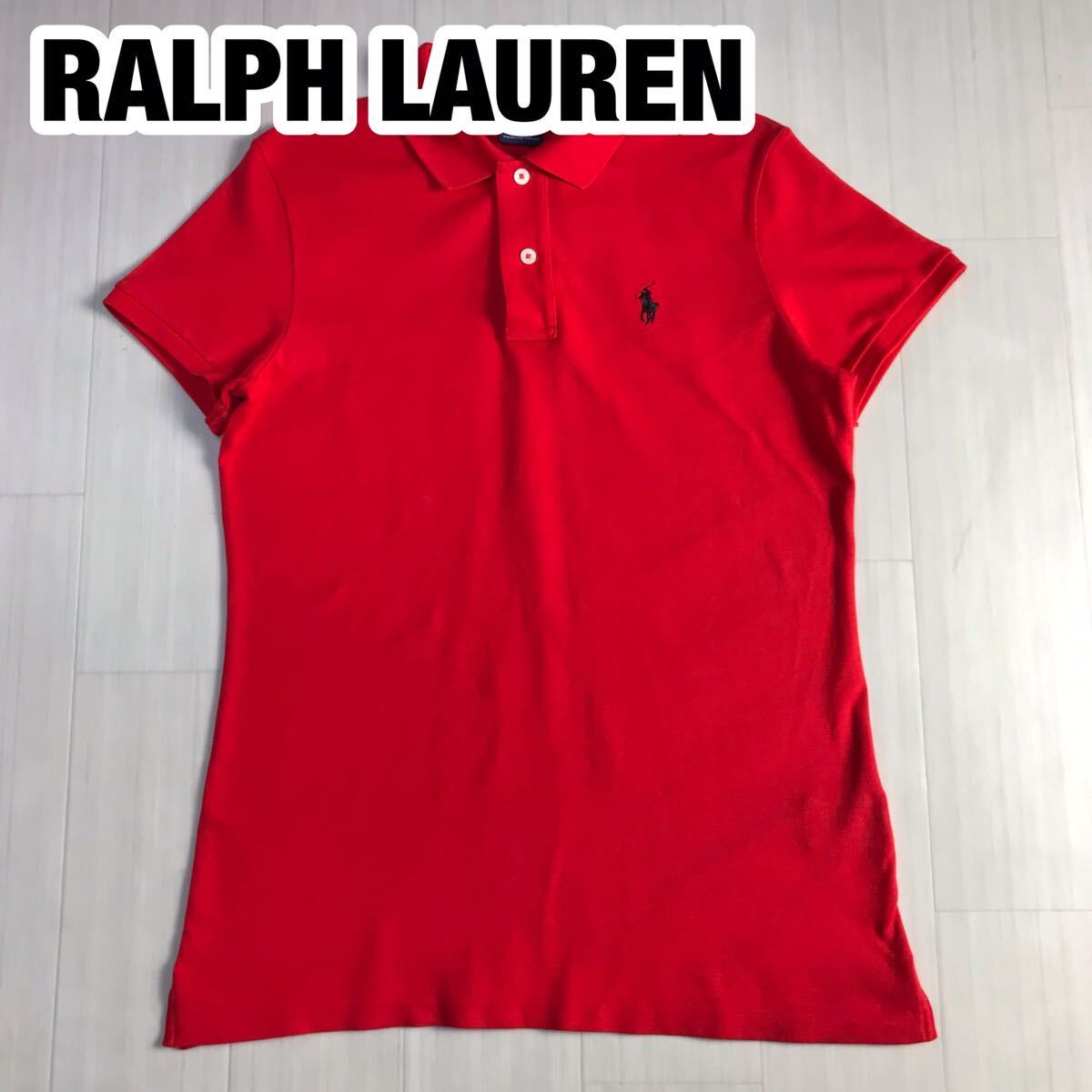 RALPH LAUREN GOLF ラルフローレン ゴルフ 半袖ポロシャツ S レッド 刺繍ポニー拍卖