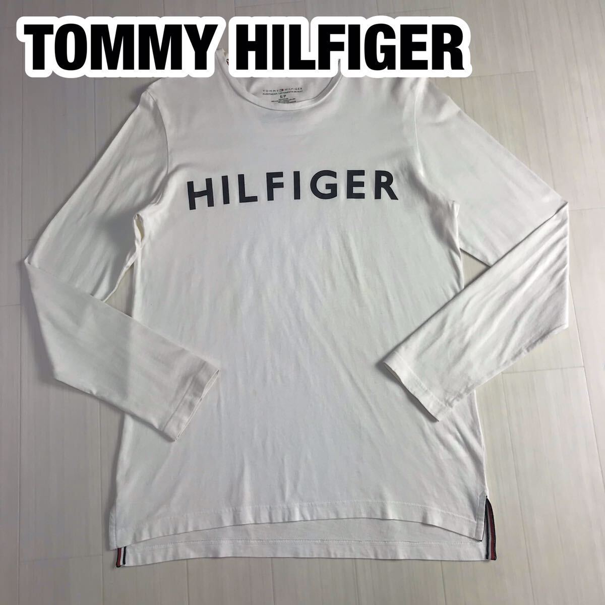 TOMMY HILFIGER トミーヒルフィガー 長袖Tシャツ S ホワイト プリント拍卖