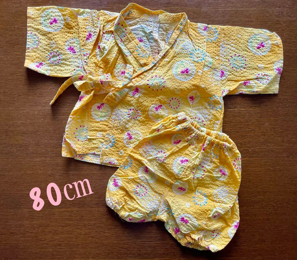 ★ハンドメイド★甚平80センチ●男の子 女の子 夏祭り 浴衣 じんべい 金魚●匿名配送・送料無料!拍卖