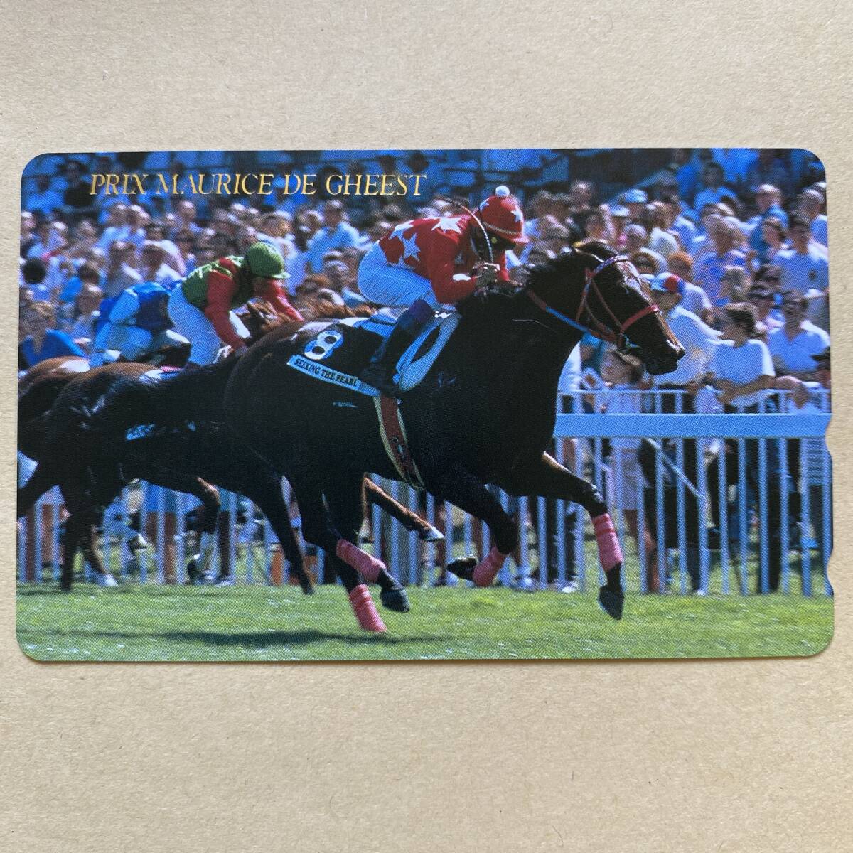 【未使用】 競馬テレカ 50度 シーキングザパール 武豊 第76回モーリス・ド・ギース賞拍卖