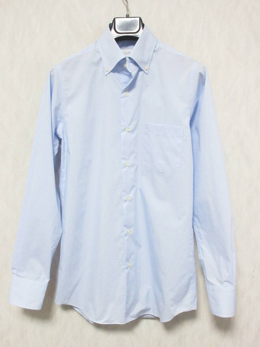 グリーンレーベルリラクシング ユナイテッドアローズ SLIM FIT チェック 長袖 ボタンダウンシャツ メンズ S ブルー yg6017拍卖