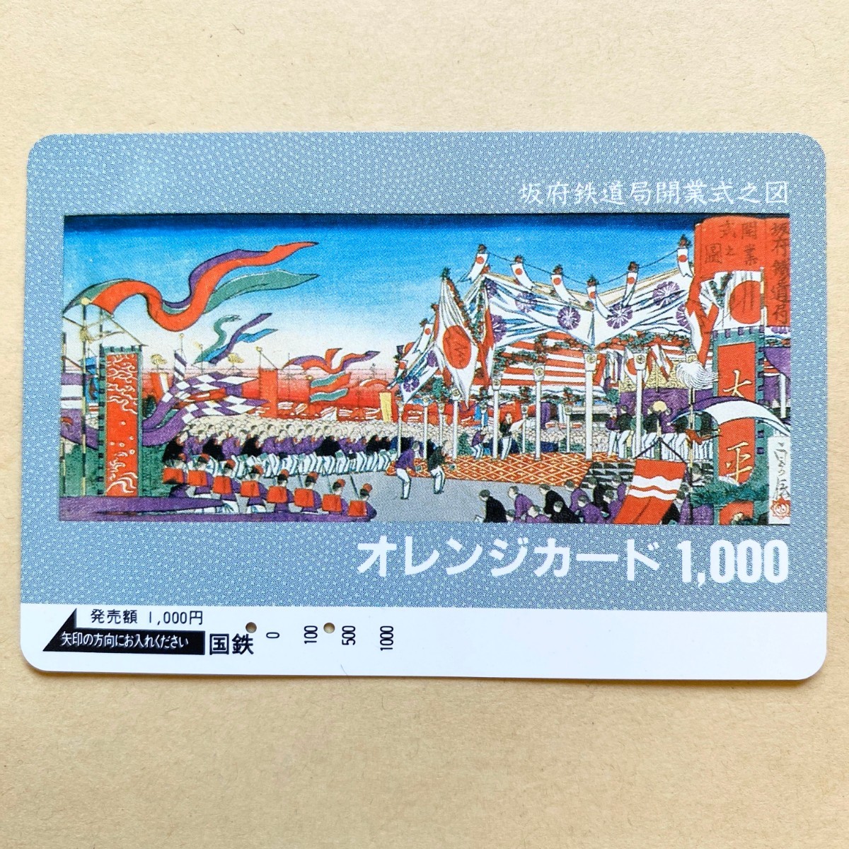 【使用済】 オレンジカード 国鉄 阪府鉄道局開業式之図拍卖