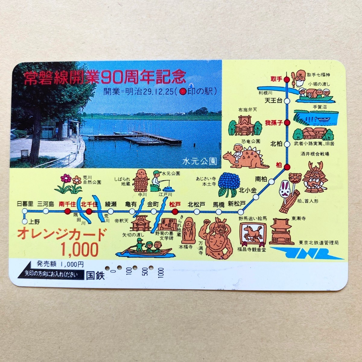 【使用済】 オレンジカード 国鉄 常磐線開業90周年記念拍卖