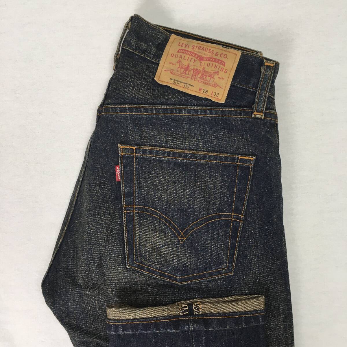 Levi's リーバイス 505-03 日本製 02年 デニム ジーンズ W28 L33 ジップフライ ユーズド加工拍卖