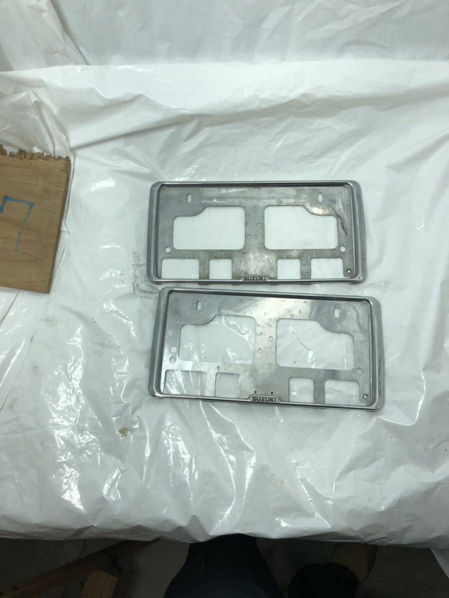 h7.2 ナンバーフレーム スズキ純正 2枚セット シルバーメッキ拍卖