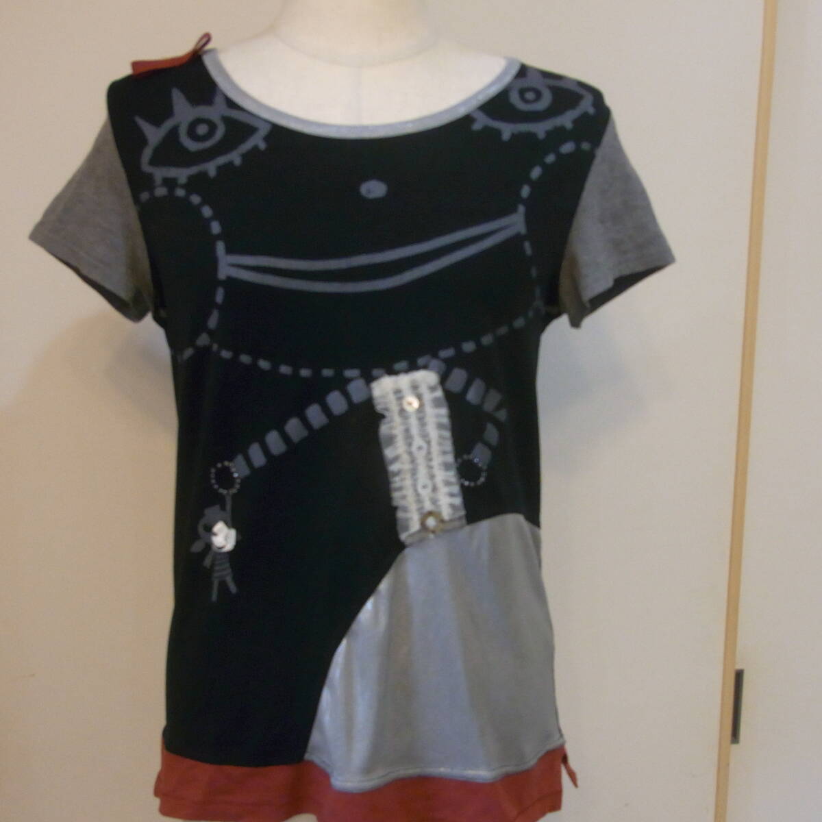 アルベロベロ オレボレブラ OLLEBOREBLA ALBEROBELLO カットソー 黒×シルバー拍卖