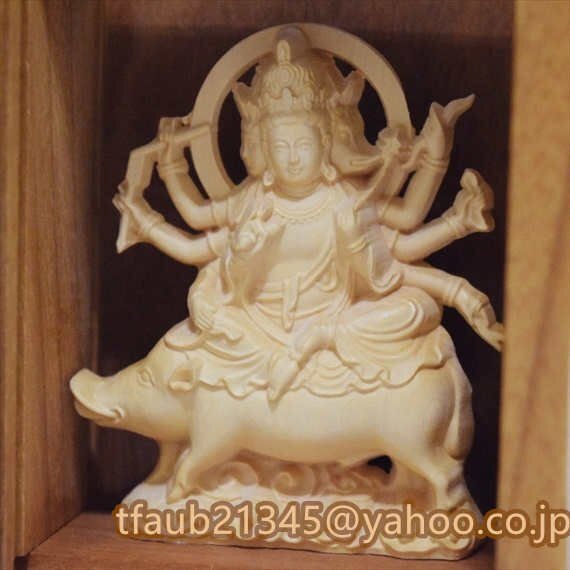 摩利支天 木彫り 仏像 フィギュア 摩利支天像 置物 仏教美術 木彫 仏像拍卖