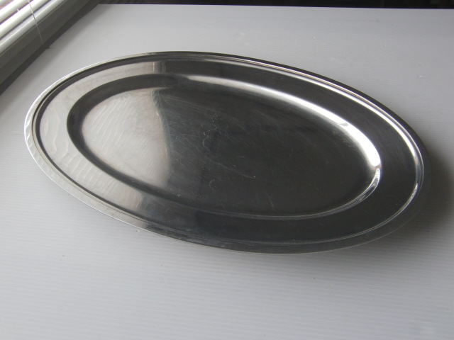 ★中古★ 18-8 ステンレス製 小判 皿 ◇ 楕円 プレート ◇ SW ◇ ビュッフェ・ブュッフェ ・焼肉・バイキング ◇ 560×385 ◇ 【1枚】 ◇ 拍卖