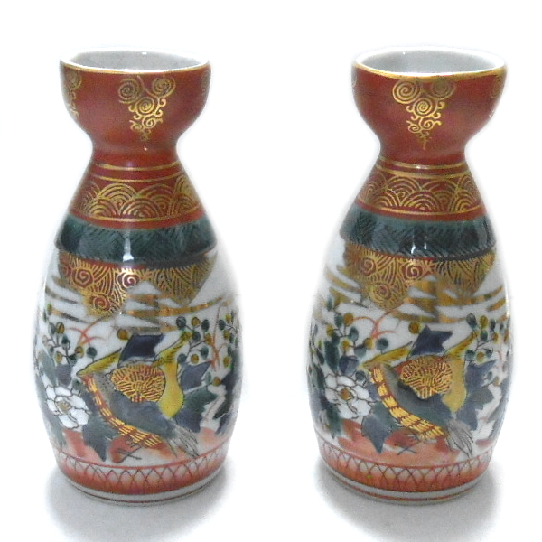 九谷焼★庄三 徳利 花鳥文様 一対拍卖