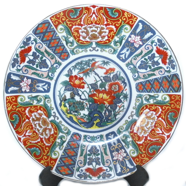 丸喜窯★大皿 飾皿 花鳥・獅子文様拍卖