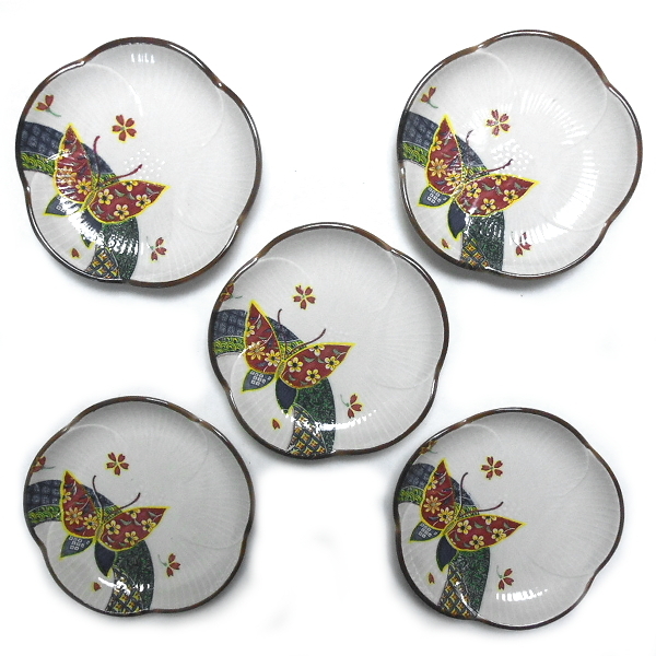 萬宝窯★小皿 花・蝶文様拍卖