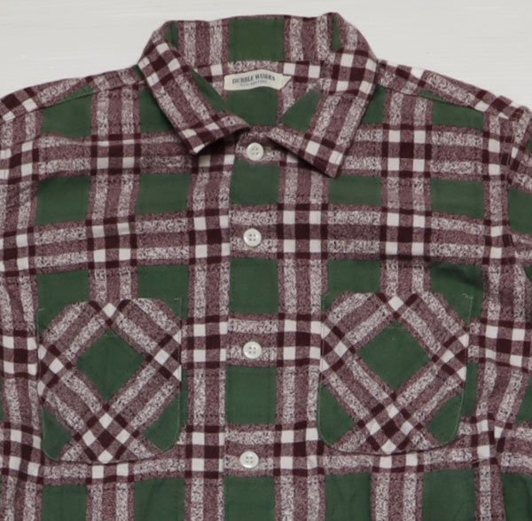 LS36ウエアハウスWARE HOUSEダブルワークスDOUBLE WORKS古着プリントネル長袖チェックシャツ38フランネルシャツ日本製アウトドア/オールド拍卖