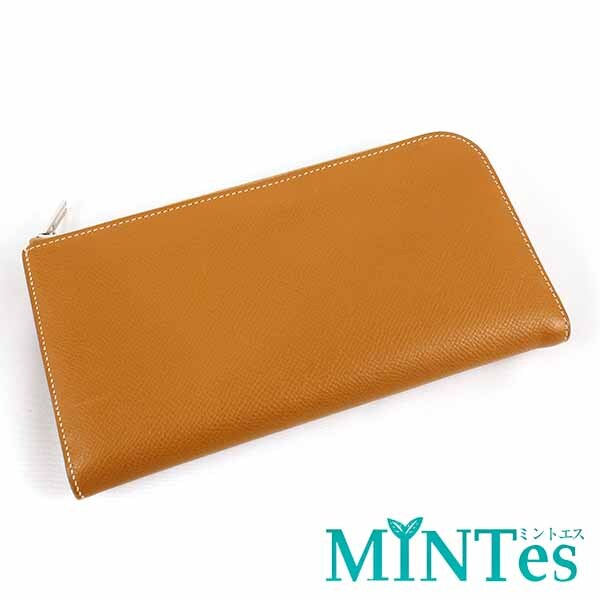 Hermes エルメス リミックスコンバイン L字ファスナー長財布 ゴールド エプソン レディース 女性 財布 レザー オレンジ ブラウン シンプル拍卖