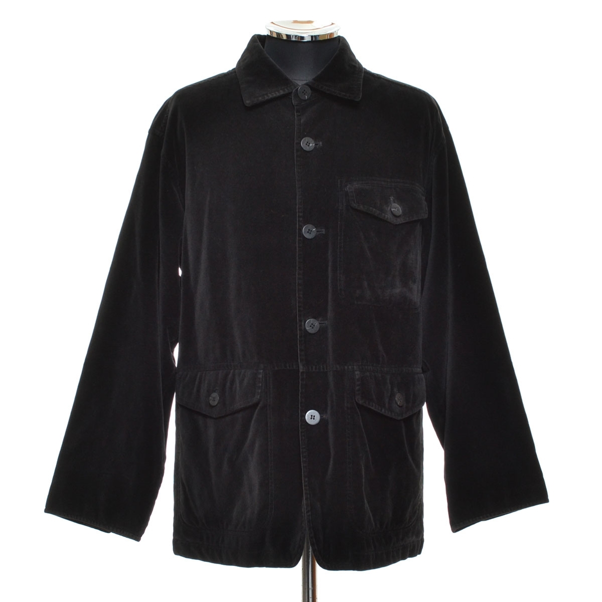 〇363607 CROSS HAVEN クロスヘブン ○カバーオール シャツジャケット ワークジャケット サイズM ベロア メンズ ブラック拍卖