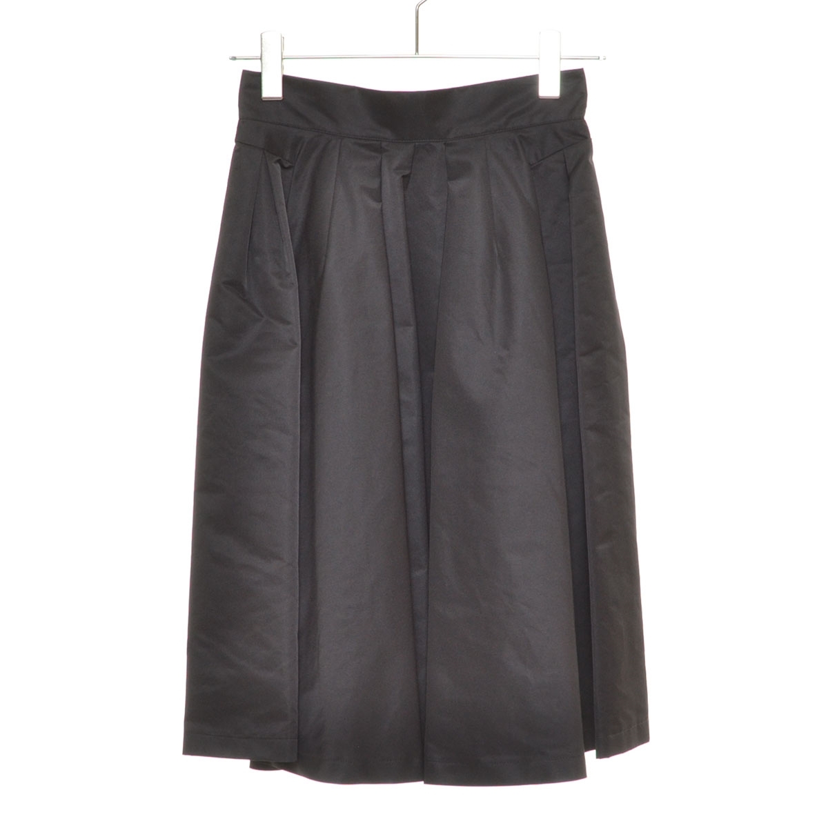 □393245 未使用品 Akiki アキキ □サーキュラースカート フレア ひざ丈 サイズ38 レディース 日本製 ブラック拍卖