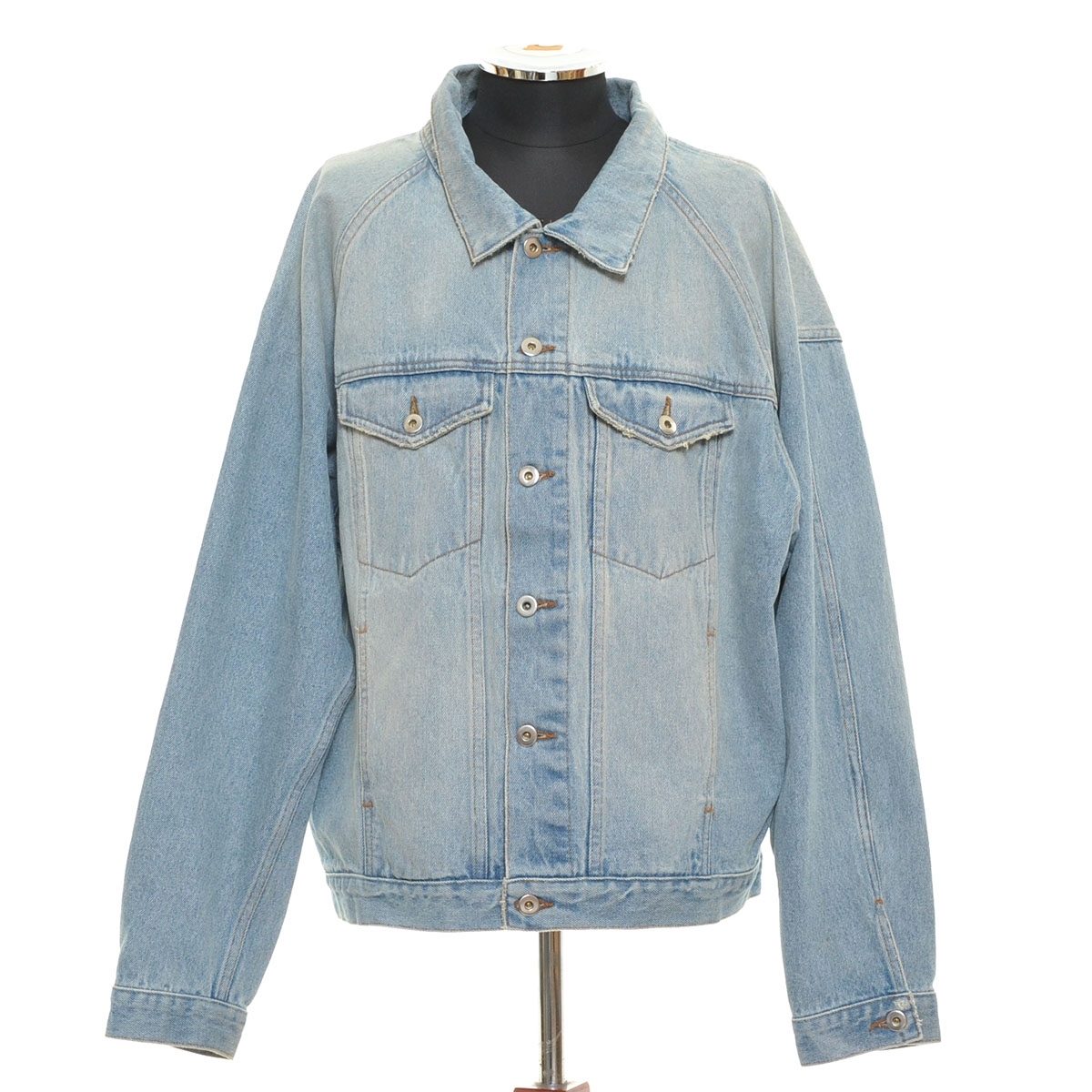 ●400714 MINTCREW ミントクルー ●トラッカージャケット デニムジャケット WASHED DENIM JACKET サイズL ウォッシュ加工 メンズ USA製拍卖