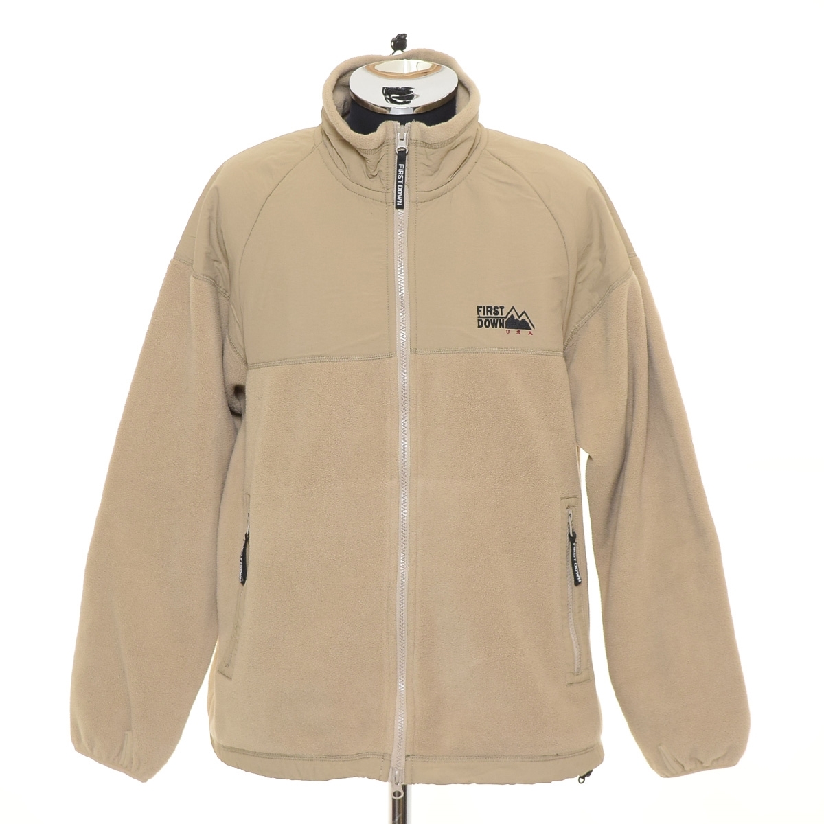 ●500500 FIRST DOWN ファーストダウン ●フリースジャケット 193-1552 サイズM メンズ ベージュ拍卖