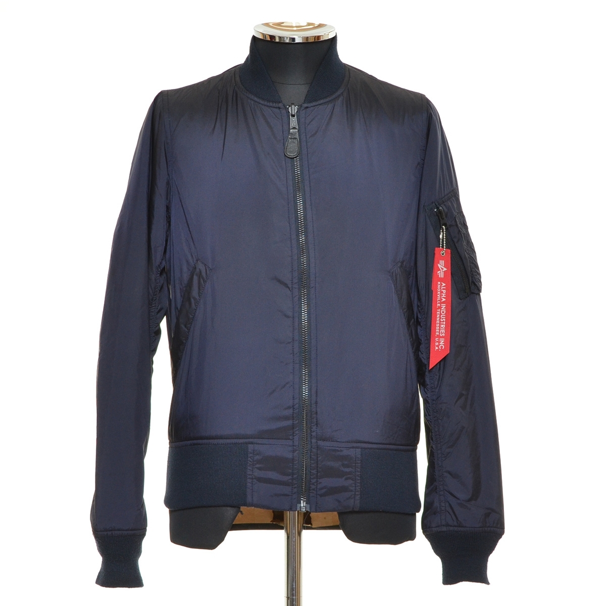 ●476672 ALPHA INDUSTRIES アルファインダストリーズ ●フライトジャケット PRIMALOFT サイズS リバーシブル メンズ ネイビー カモフラ拍卖