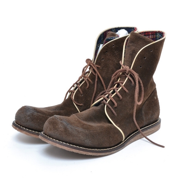 ●256729 Tiein タイイン ●スウェードブーツ ABAHOUSE サイズ40 メンズ ブラウン 無地拍卖