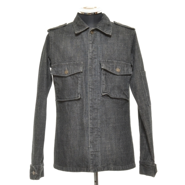 〇304420 BACK BONE バックボーン ◯デニムジャケット フライフロント BB-S-027 サイズM メンズ ブラック 無地拍卖