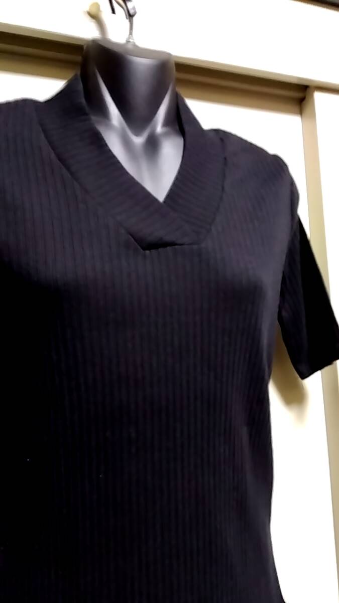☆Vネックリブカットソー☆美品美ライン拍卖