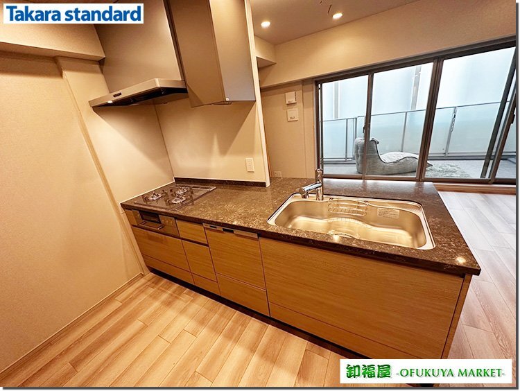 ★決算セール! 10/31迄!◆27810■タカラ 対面キッチン W2430 フード コンロ 食洗 高級人造大理石 ※背面パネルなし■展示取外し品/未使用拍卖