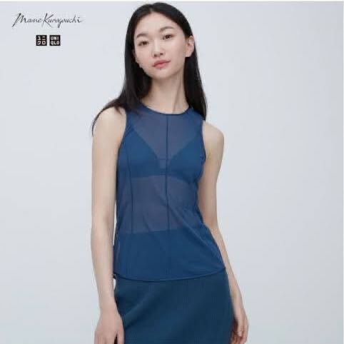 sale!新品タグ付☆UNIQLO×マメクロゴウチ☆シアータンクトップ XXL青拍卖