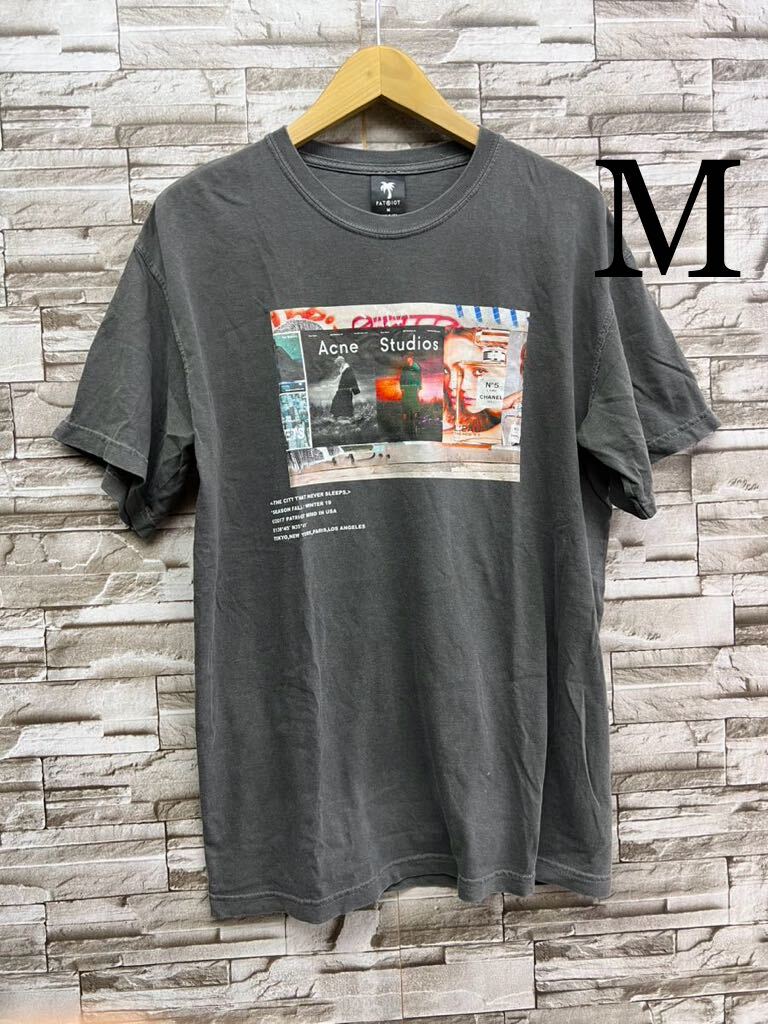 M PATRIOT パトリオット グレー プリント 半袖Tシャツ 半袖 Tシャツ カットソー トップス拍卖