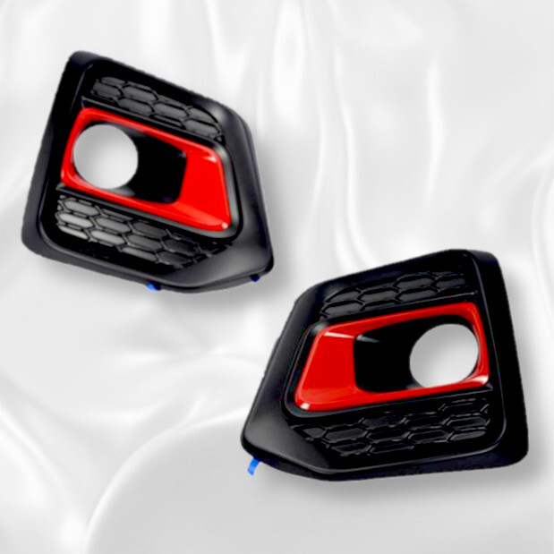 トヨタ ハイラックス ランプカバー GUN125 Black Rally Edition 艶消しブラック レッド TRD ライトカバー フォグランプカバー 左右 セット拍卖