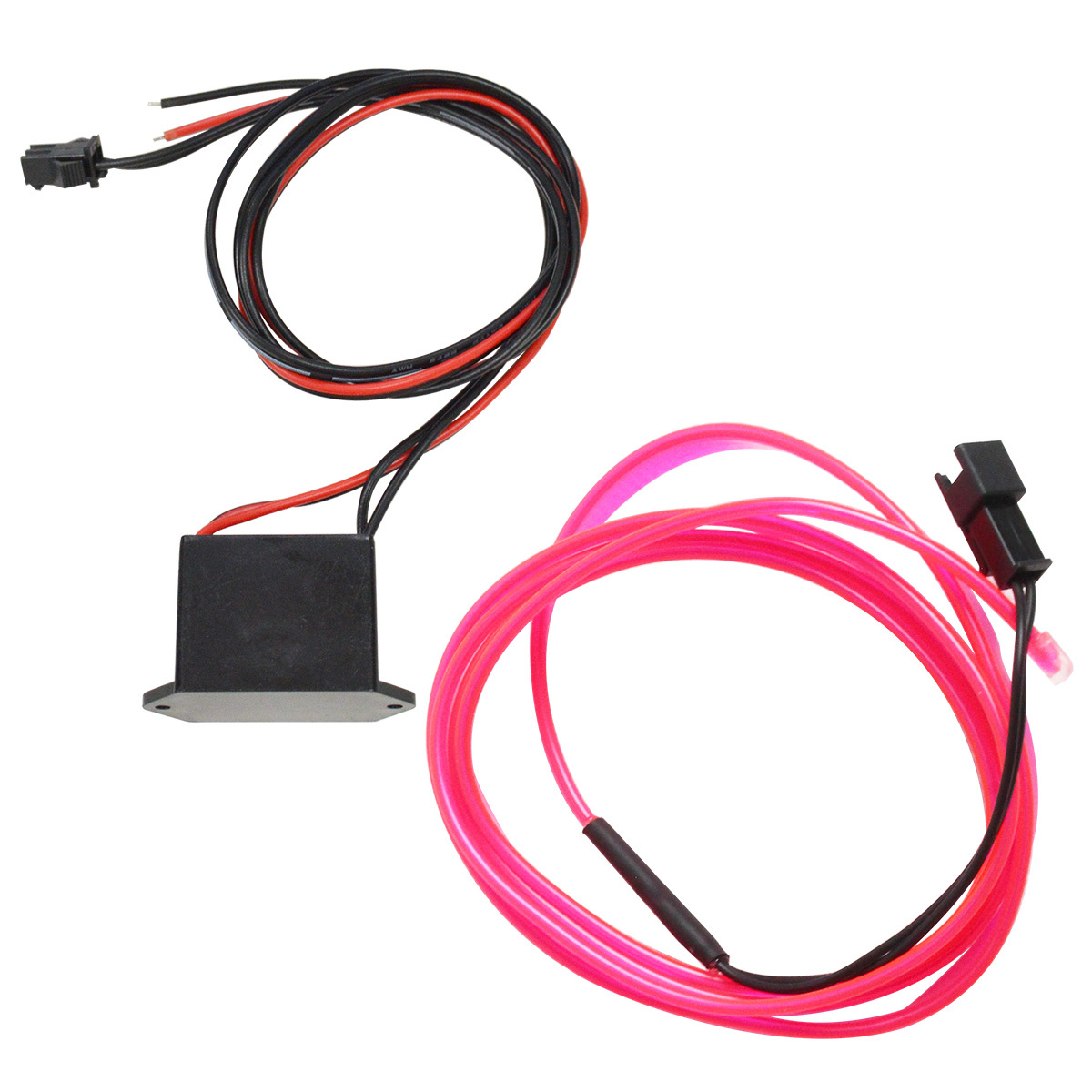 【送料220円】『全長1m ピンク』有機ELチューブ 変形/カット可能 ネオン ワイヤー モール 車内用 リブ付き アンビエントライト 100cm拍卖