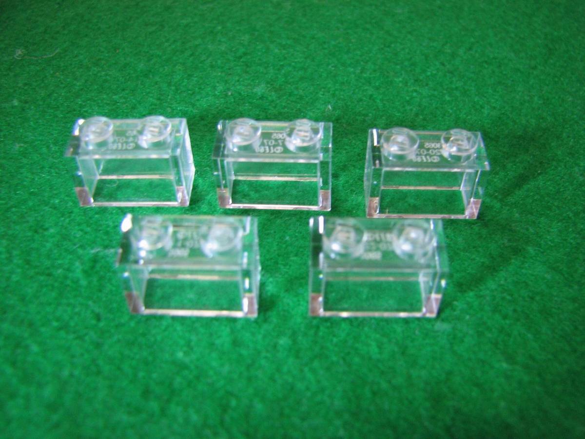 ☆レゴ-LEGO★3065★1x2★ブロック★トランスクリアー★5個★新品★拍卖