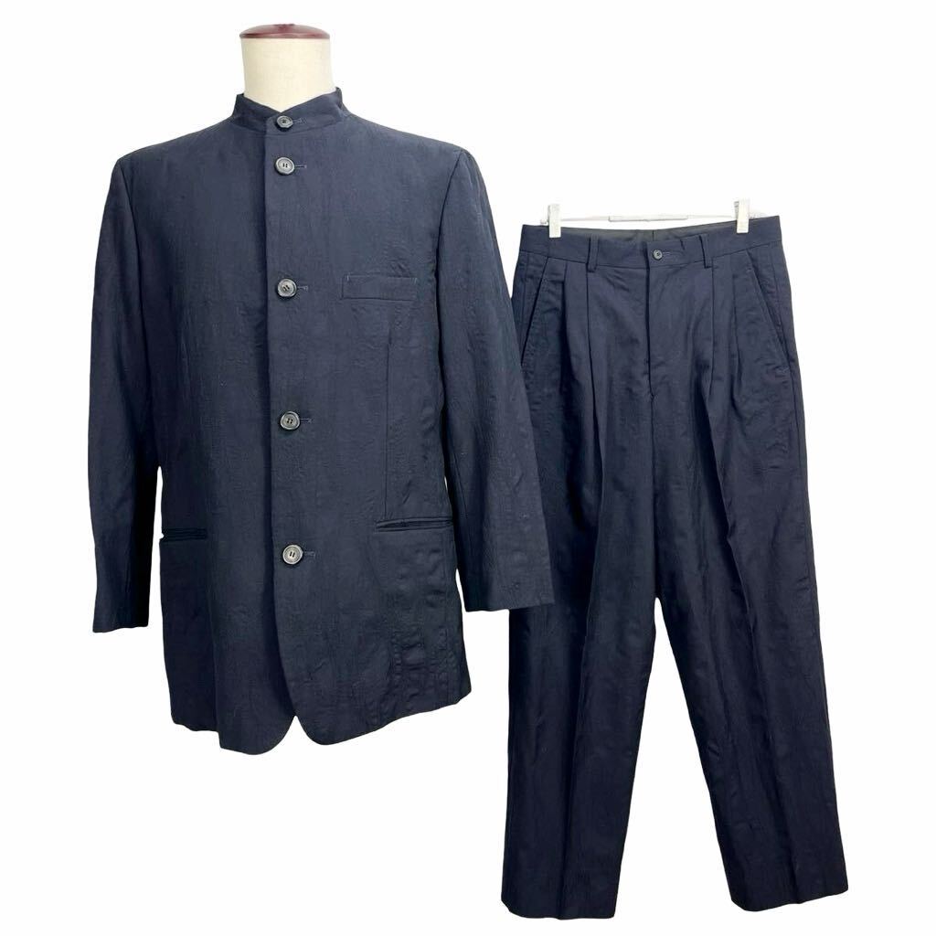 希少 ISSEY MIYAKE MEN イッセイミヤケ メンズ 総刺繍柄 スタンドカラー スーツ セットアップ 上下 チャイナジャケット拍卖