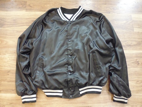古着 チョークライン レイダーススタジャン RAIDERS NFL FOOTBALL 90'S ナイロンジャケット ヴィンテージ Made in USA製 CHALK LINE 黒拍卖