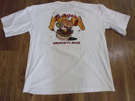 未使用 おしゃれなハンバーガー プリントTシャツ XL humburger 白拍卖