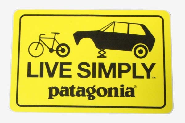 廃番 希少 パタゴニア リブシンプリー ステッカー 黄色 黒 PATAGONIA LIVE SIMPLY STICKER バイク 車 四角 シール デカール コレクション拍卖