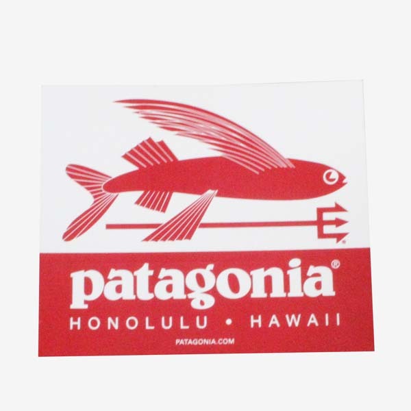 パタゴニア ホノルル ハワイ トライデントフィッシュ ステッカー A PATAGONIA HONOLULU HAWAII STICKER 海外 店舗 アメリカ USA 魚 シール拍卖
