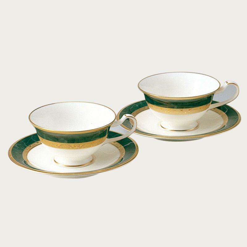 ノリタケ! ☆フィッツジェラルド・ペアコーヒー碗皿☆ 新品 コーヒー 紅茶 ミルク ラテ エスプレッソ 茶器 ギフト拍卖
