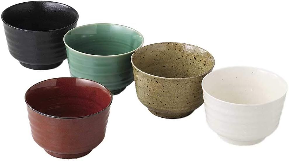 美濃焼! ☆窯つづり・お茶漬碗5客揃☆ V4075-3 新品 飯碗 ご飯茶碗 丼 どんぶり 碗 盛鉢 盛皿 鉢 プレート ギフト拍卖