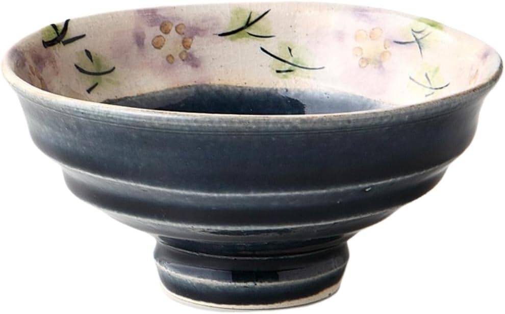 美濃焼! ☆藍釉もっこ花紋ご飯茶碗☆ V4015-3 新品 プレート 組飯碗 ご飯茶碗 鉢 小鉢 中皿 向付 ボウル ギフト拍卖