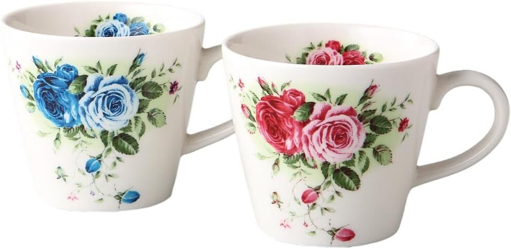 美濃焼! ☆ウルトラローズ・ペアマグカップ☆ V4036-1 新品 コーヒー 紅茶 ミルク ラテ エスプレッソ カプチーノ ギフト拍卖