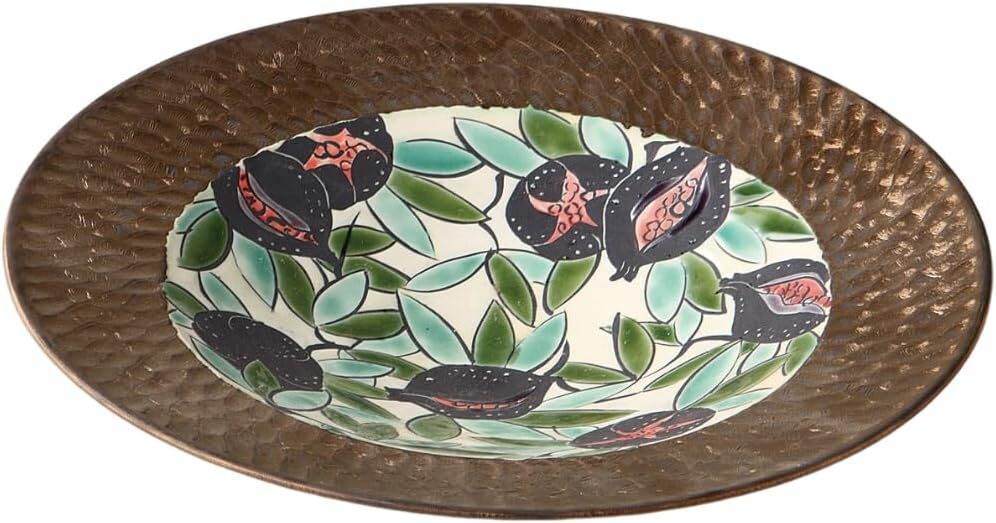 美濃焼! 加藤良誉 ☆ガーネットオリーブ大皿☆ V4005-2 新品 中鉢 プレート 盛鉢 大皿 プラター ギフト拍卖