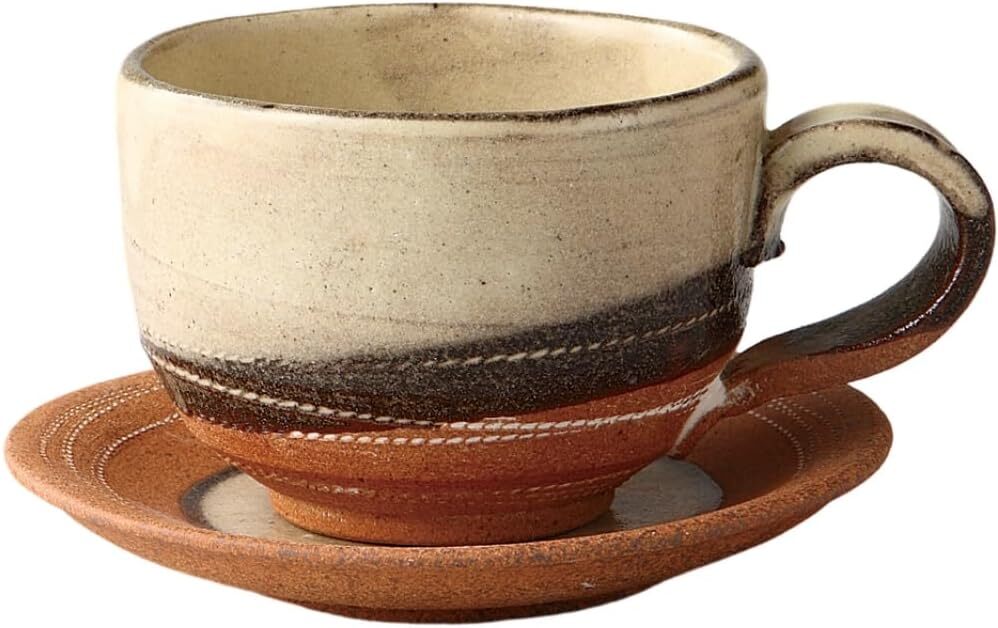 美濃焼! ☆ルレット丸アメリカン碗皿☆ V4026-2 新品 コーヒー 紅茶 ミルク ラテ エスプレッソ カプチーノ ギフト拍卖