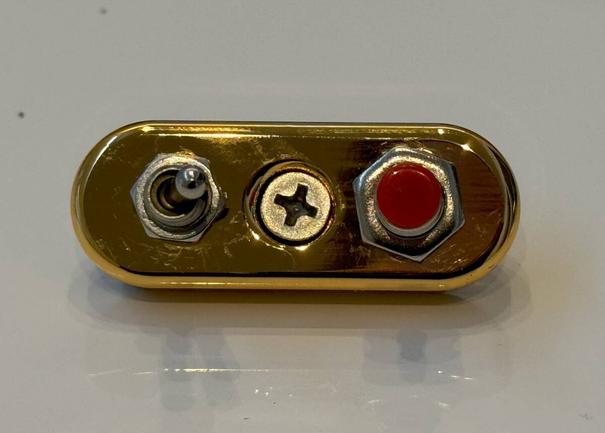 汎用 ステアリングミニトグルスイッチ 2連 プッシュ on-on 22~25Φゴールド拍卖